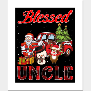 Blessed Uncle Red Plaid Christmas Posters and Art